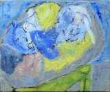 panier à linge, huile sur toile, 2018, 38 X 46 - objets