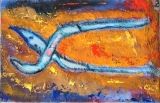 pince à mordre en fuite, huile sur toile, 2019, 27 X 41 - objets