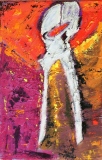 tenaille danseuse classique, huile sur toile, 2019, 41 X 27 - objets