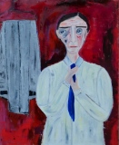le marié, Derniers préparatifs, 2020, huile sur toile, 100 X 80 - jour de noces