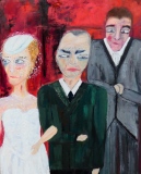 les mariés, Au bras de papa, 2020, huile sur toile, 100 X 80 - jour de noces