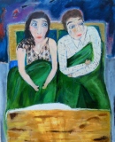 les mariés, Au lit ..., 2020, huile sur toile, 100 X 80 - jour de noces