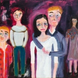 les mariés, Dans mes bras, 2020 huile sur toile, 30 X 30 - jour de noces