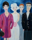 les mariés, Papa, maman et nous, 2020, huile sur toile, 100 X 80 - jour de noces