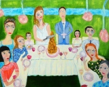 les mariés, la Cène, 2019, huile sur toile, 150 / 120 - jour de noces