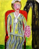 Rester ou  partir, huile sur toile, 2019, 80 X 100 - souffrance