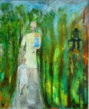 Pour eux, 2022, huile sur toile, 80 X 100 - solitude