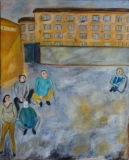 Promenade, 2022, huile sur toile, 80 X 100 - solitude