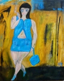 La Dame de la nuit, 2022, huile sur toile, 80 X 100 - solitude