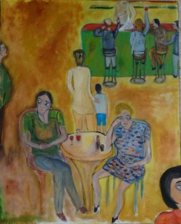 Silence, 2023, huile sur toile, 80 X 100 - solitude