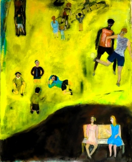 Regarder!, 2023, huile sur toile, 80 X 100 - solitude