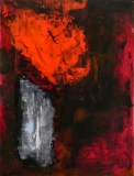 Abstraction, 2022, huile sur papier, 30 X 41 - entre figuration et abstraction