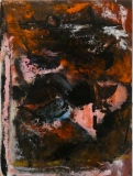 Abstraction, 2022, huile sur papier, 30 X 41 - entre figuration et abstraction