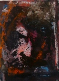 Abstraction, 2022, huile sur papier, 30 X 41 - entre figuration et abstraction