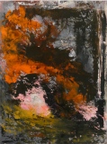 Abstraction, 2022, huile sur papier, 30 X 41 - entre figuration et abstraction