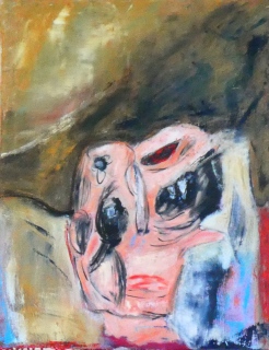 Nature ingrate, souche 12, 2024, huile sur toile, 50 X 65 - (ré)interpréter la nature
