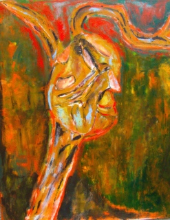 chêne torturé 3, 2024, huile sur toile, 80 X 100 - (ré)interpréter la nature