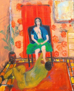 Première soirée ( Rimbaud) 1, 2024, huile sur toile, 50 X 65 - poésie