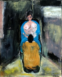 Première soirée 2 (Rimbaud), 2024, huile sur toile, 38 X 46 - poésie
