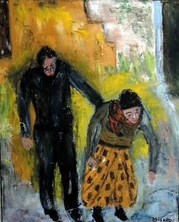 Ouvriers (Rimbaud) 2024, huile sur toile, 38 X 46 - poésie