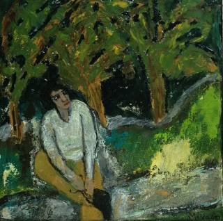 Ma Bohème (Rimbaud), 2025, huile sur toile, 30 X 30 - poésie